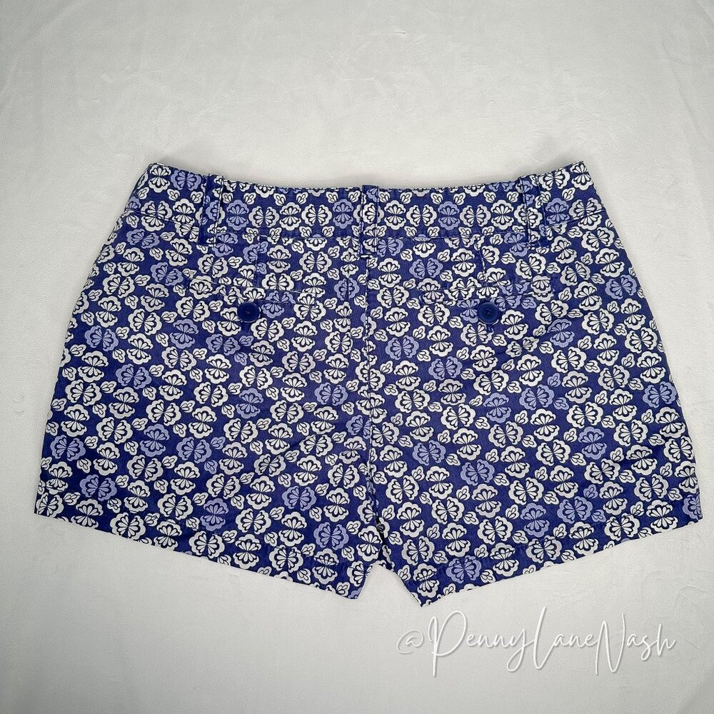 Ann Taylor Loft Patterned Shorts Blue/White - Picture 4 of 10